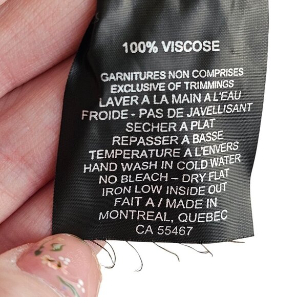 Melissa Nepton Yellow Floral Long Sleeve Tie Top Sz L - Picture 8 of 8